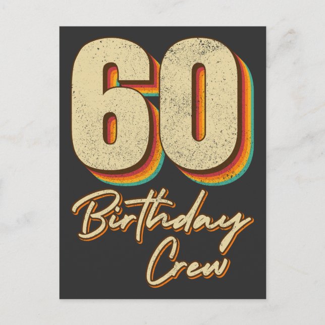 Postal Tripulación de cumpleaños número 60 Grupo de fiest (Anverso)