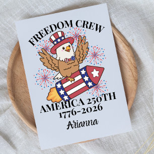 Postal Tripulación de la libertad 250 aniversario 4 de ju