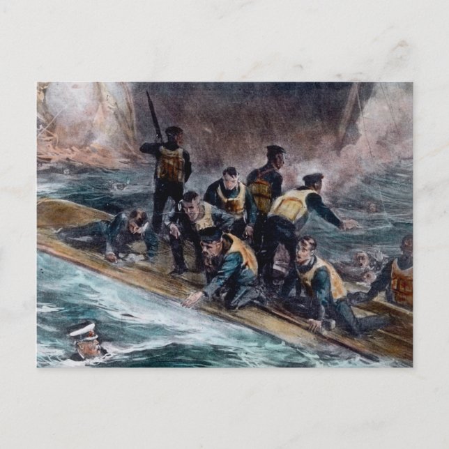 Postal Tripulación de Titanic RMS escapa de Behemoth Sink (Anverso)