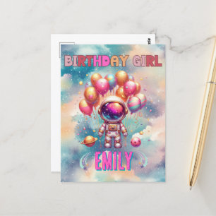 Postal Tripulación de vuelo de la chica del cumpleaños en