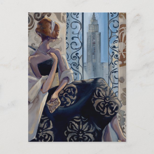 Postal Trish Biddle Vestido negro de Nueva York (Anverso)
