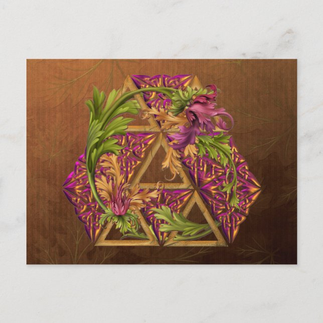 Postal Triskels celta Ornamental (Anverso)