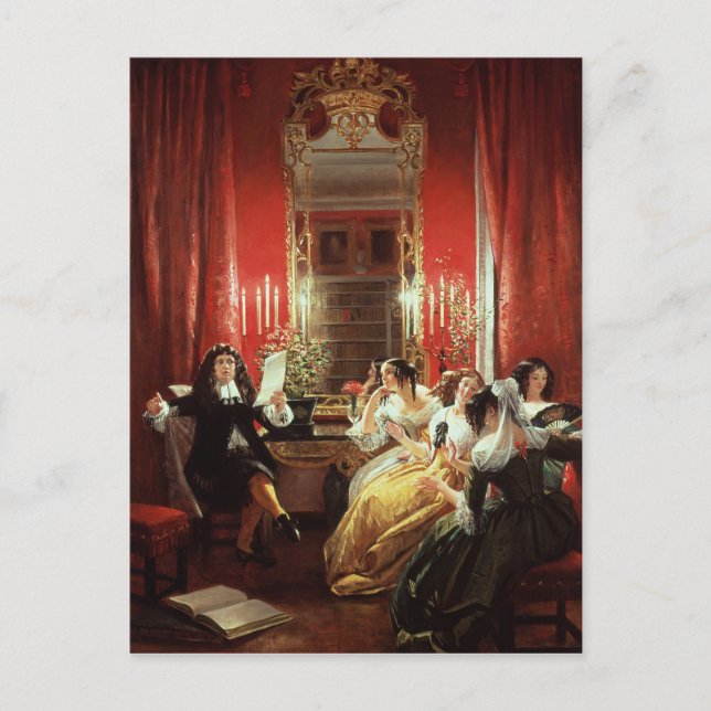 Postal Trissotin leyendo su Sonnet (Anverso)