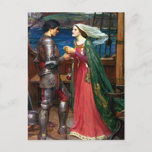 Postal Tristan and Isolde, c. 1916 por John Waterhouse (Anverso)