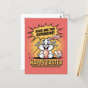 Postal Triste conejito de Pascua Llorando huevos Personal