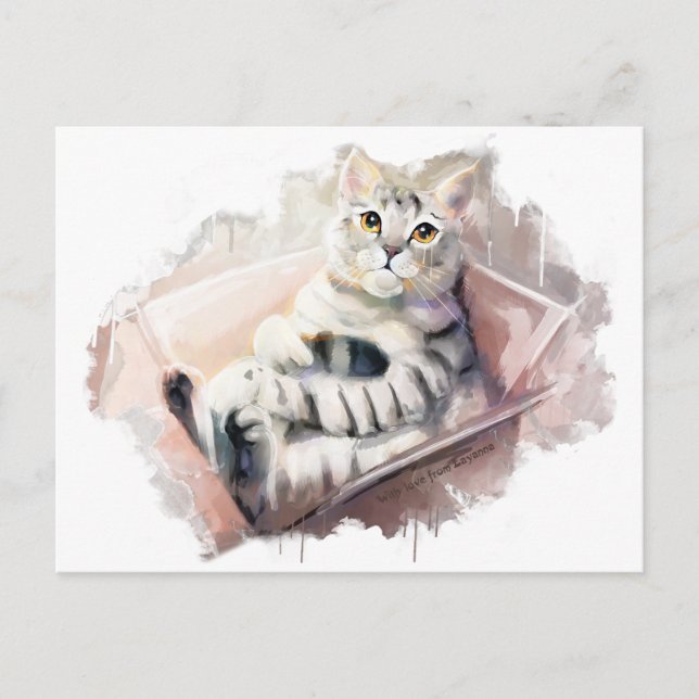 Postal Triste gato. (Anverso)