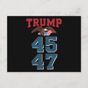 Postal Triunfador Patriótico Trump Ganó 45 y 47 Victoria 
