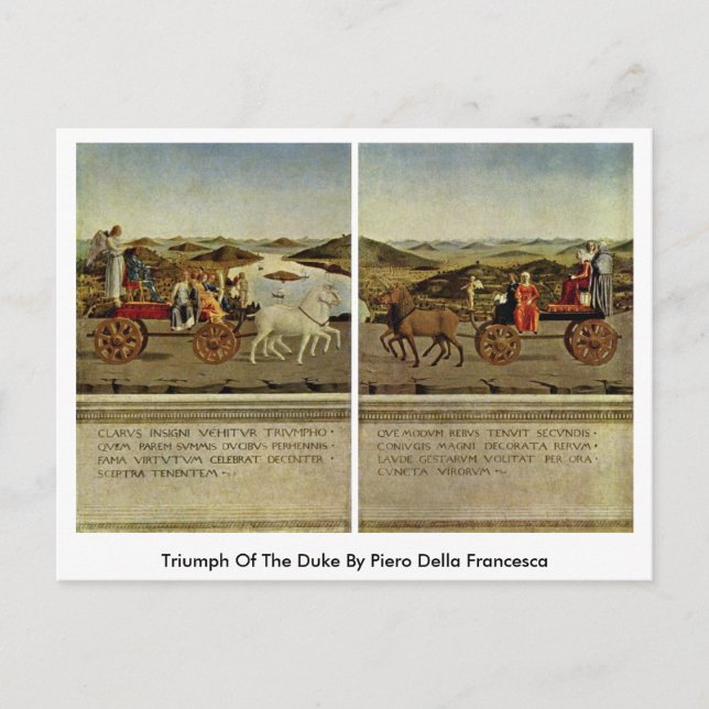 Postal Triunfo Del Duque Por Piero Della Francesca (Anverso)