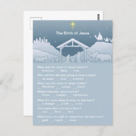 Postal Trívia del nacimiento de Jesús Navidades divertido