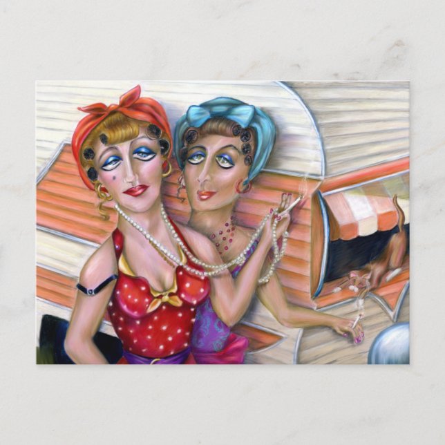 Postal Trixie Sisters: La serie de Trailer Rosa (Anverso)