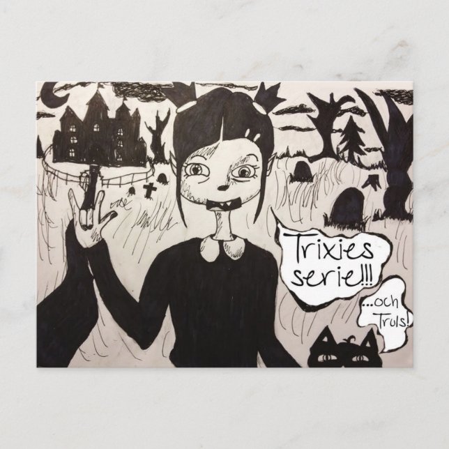 Postal Trixie & Truls vykort (Anverso)