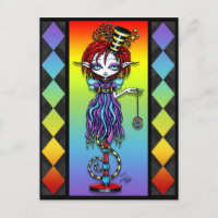 Trixy Pixie Stick Rainbow Circus Freak Postcard