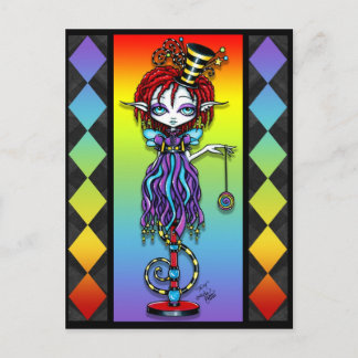 Postal Trixy Pixie Stick Rainbow Circus Freak Postcard
