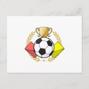 Postal Trofeo de la carta roja y amarilla del fútbol