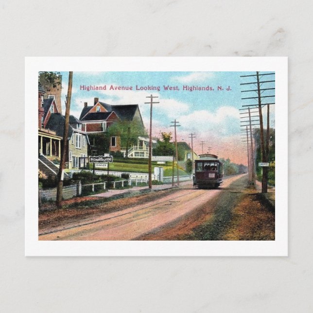 Postal Trole, Highland Ave., Atlantic Highlands, NJ (Anverso)