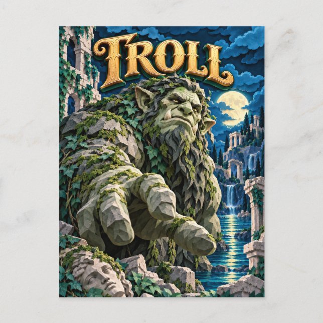 Postal Troll, Monstruo de Papel Cortado (Anverso)