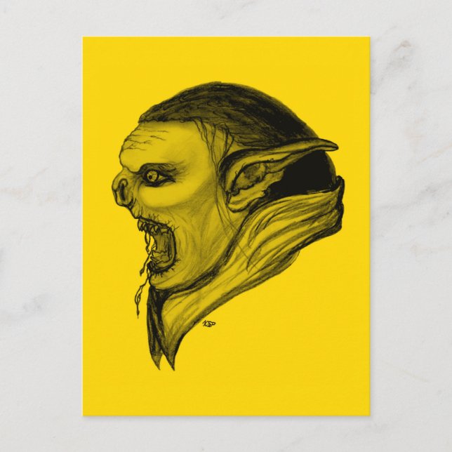 Postal Troll schwarz gelb design (Anverso)
