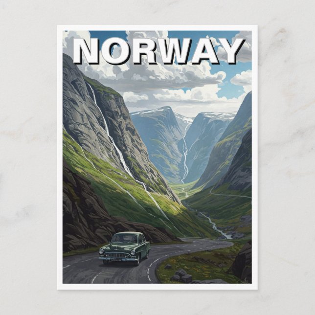 Postal Trollstigen de Noruega (Anverso)
