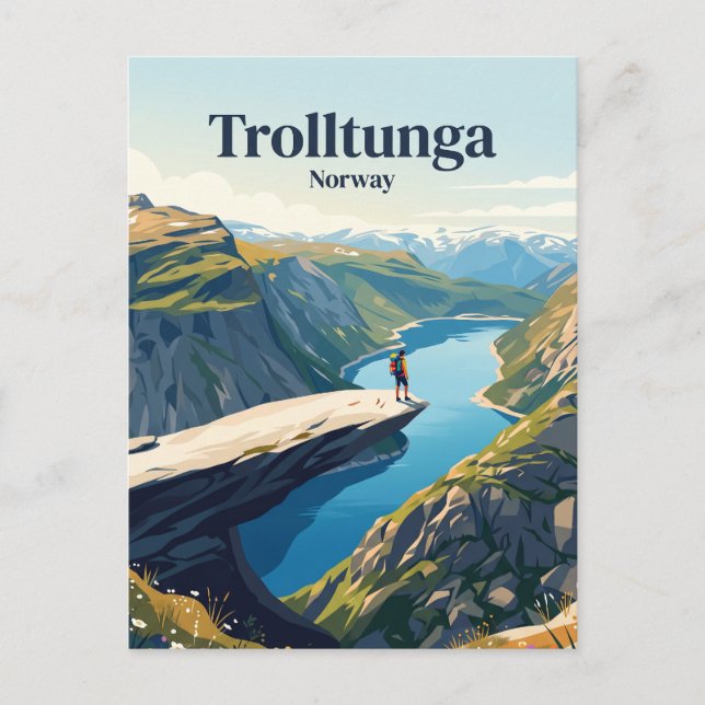 Postal Trolltunga Noruega (Anverso)