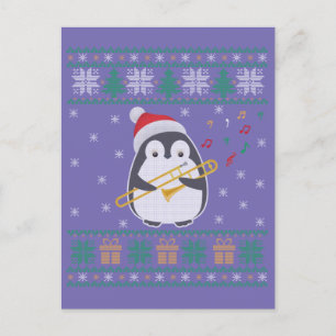 Postal Trombone Ugly Christmas Sweater Penguin Xmas Famil