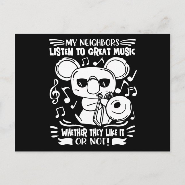 Postal Trombonist Trombone Player Koala With Trombone (Anverso)