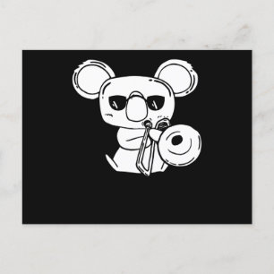 Postal Trombonista Jugador Koala con trombón
