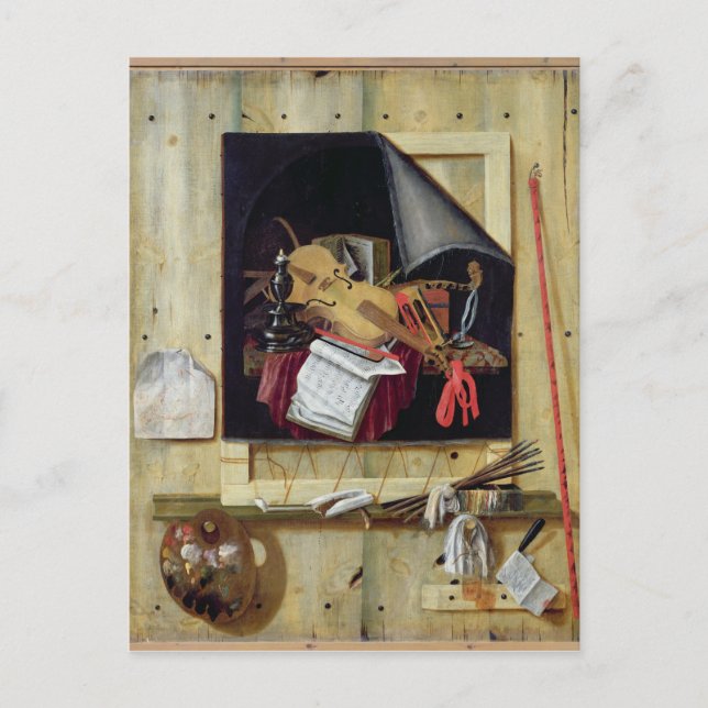Postal Trompe l'Oeil Still Life, 1665 (Anverso)