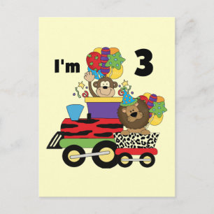 Postal Trompecabezas y regalos del tercer cumpleaños del 