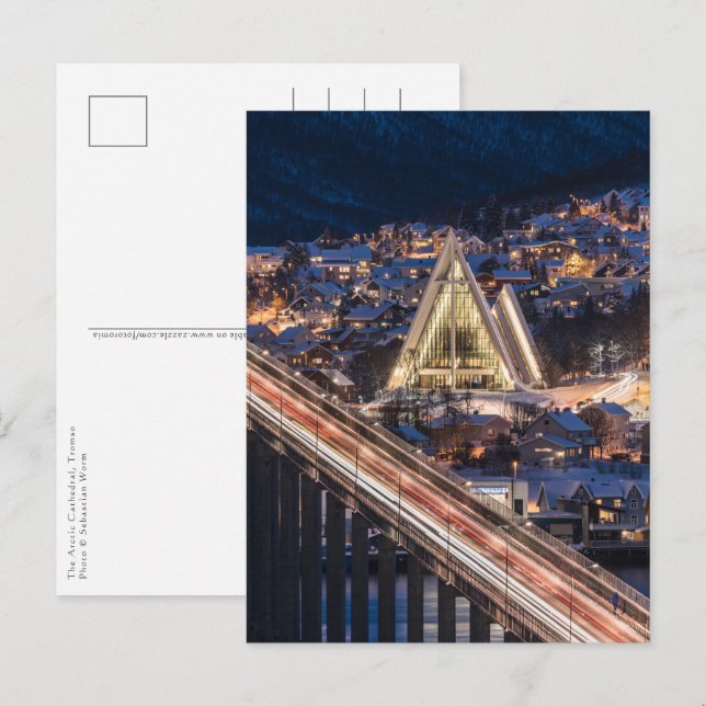 Postal Tromso de la Catedral del Ártico (Anverso / Reverso)