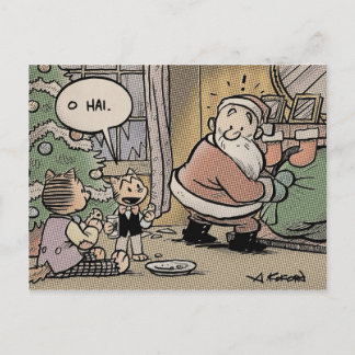 Postal tronchante del navidad de los gatos