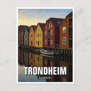 Postal Trondheim Bakklandet Noruega Viaje