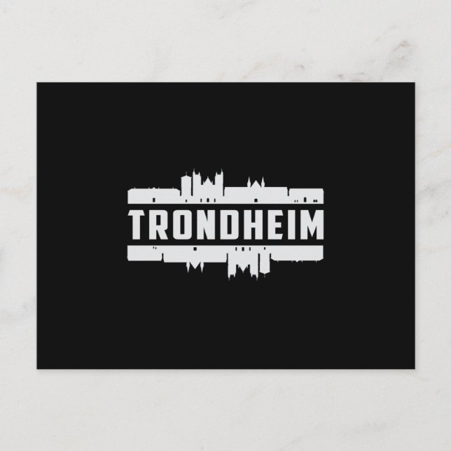 Postal Trondheim Noruega City Skyline Cityscape Funny Gif (Anverso)