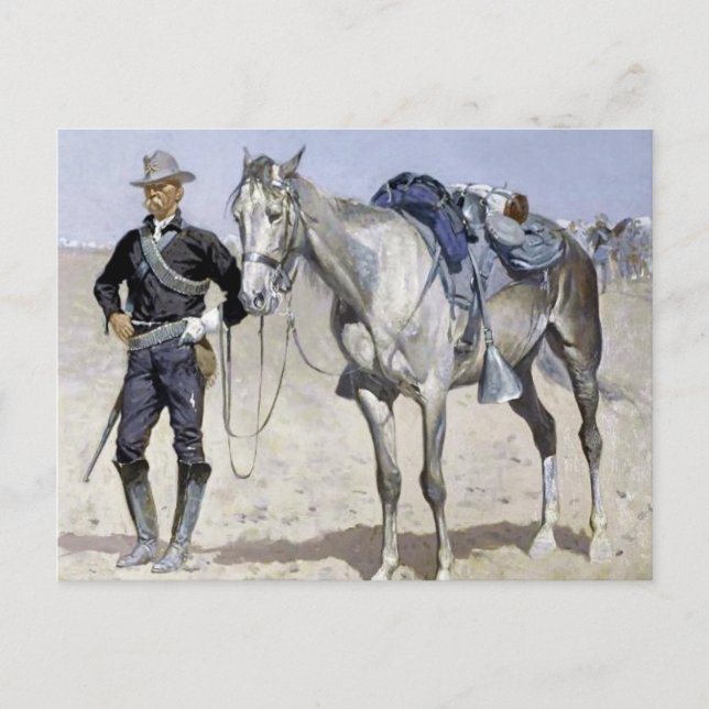Postal Trooper de las Llanuras por Frederic Remington (Anverso)