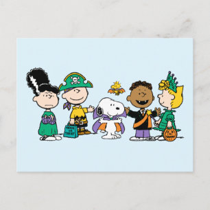 Postal Tropa de Dulces de Peanuts Pandilla de Halloween