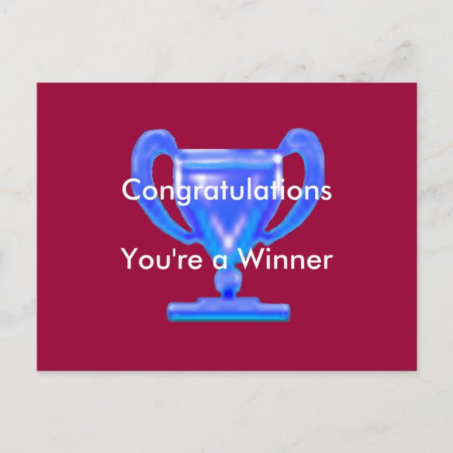 Postal Trophy Blue Cup Los regalos del MUSEUM Zazzle (Anverso)