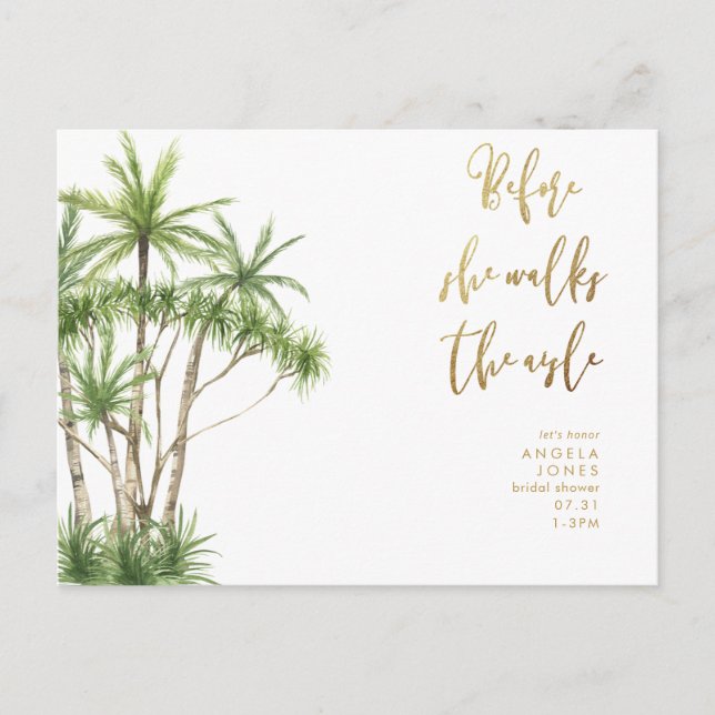 Postal Tropical antes de caminar por la ducha de novias á (Anverso)