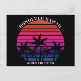 Postal Tropical Beach Girls Trip Pink Black Custom