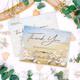 Postal Tropical Beach Wedding Starfish Gracias