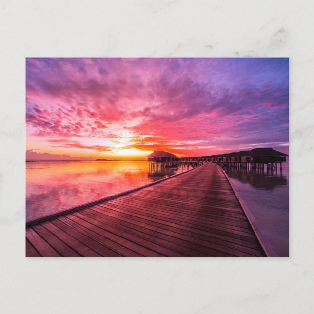 Postal Tropical Beaches |  Maldives Sunset (Anverso)