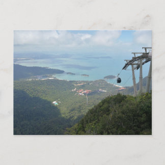 Postal Tropical Island Panorama with Cable Car