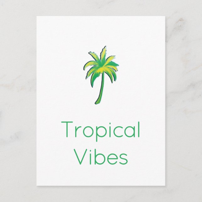 Postal Tropical palm tree card  (Anverso)