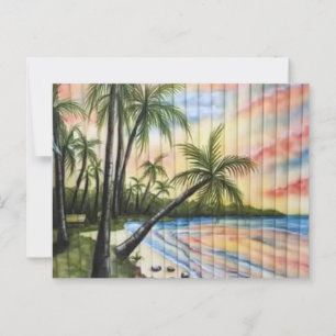 POSTAL TROPICAL PALM TREES BEACH BLINDS