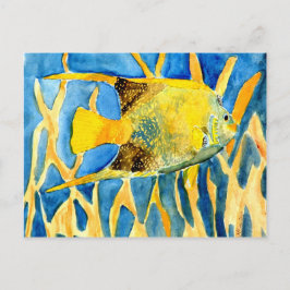 Postal tropical saltwater fish sea life art painting gift