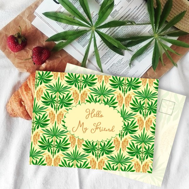 Postal Tropical Vibe Palm Pattern Friendship  (Subido por el creador)