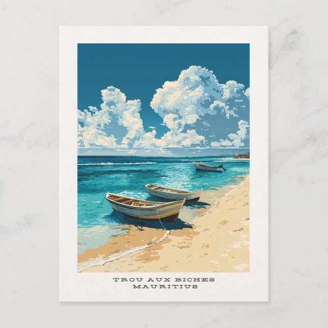 Postal Trou Aux Biches Mauritius Travel Postcard (Anverso)