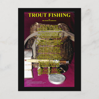 Postal TRout Poem- Rod, carrete y creel