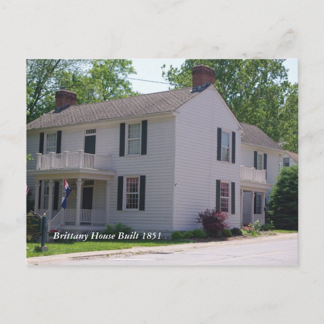 Postal Troy 066, Casa Brittany Construida en 1851 (Anverso)