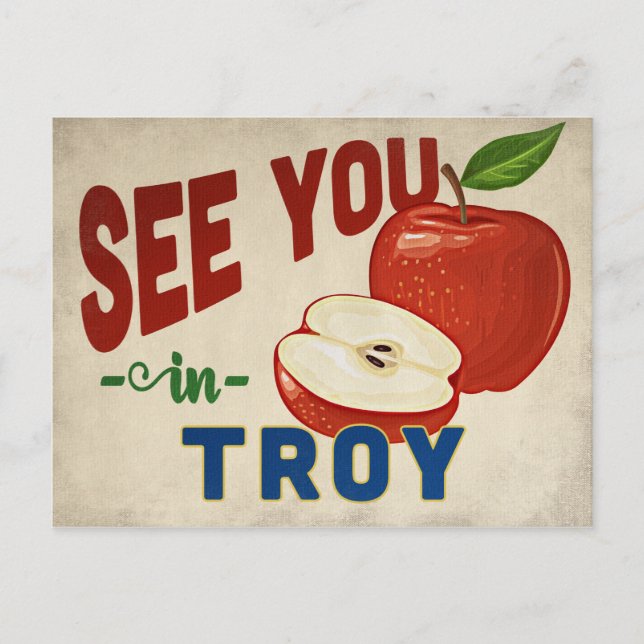 Postal Troy Michigan Apple - Viajes de época (Anverso)