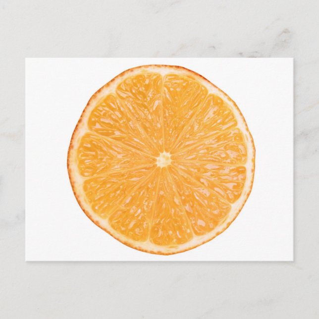 Postal trozo de fruta naranja (Anverso)