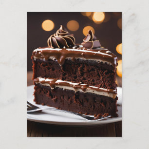 Postal Trozzo De Tarta De Chocolate